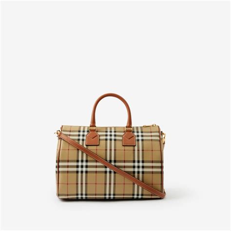 burberry walk in the rain bowler bag 2002|Medium Check Bowling Bag in Archive beige/briar brown.